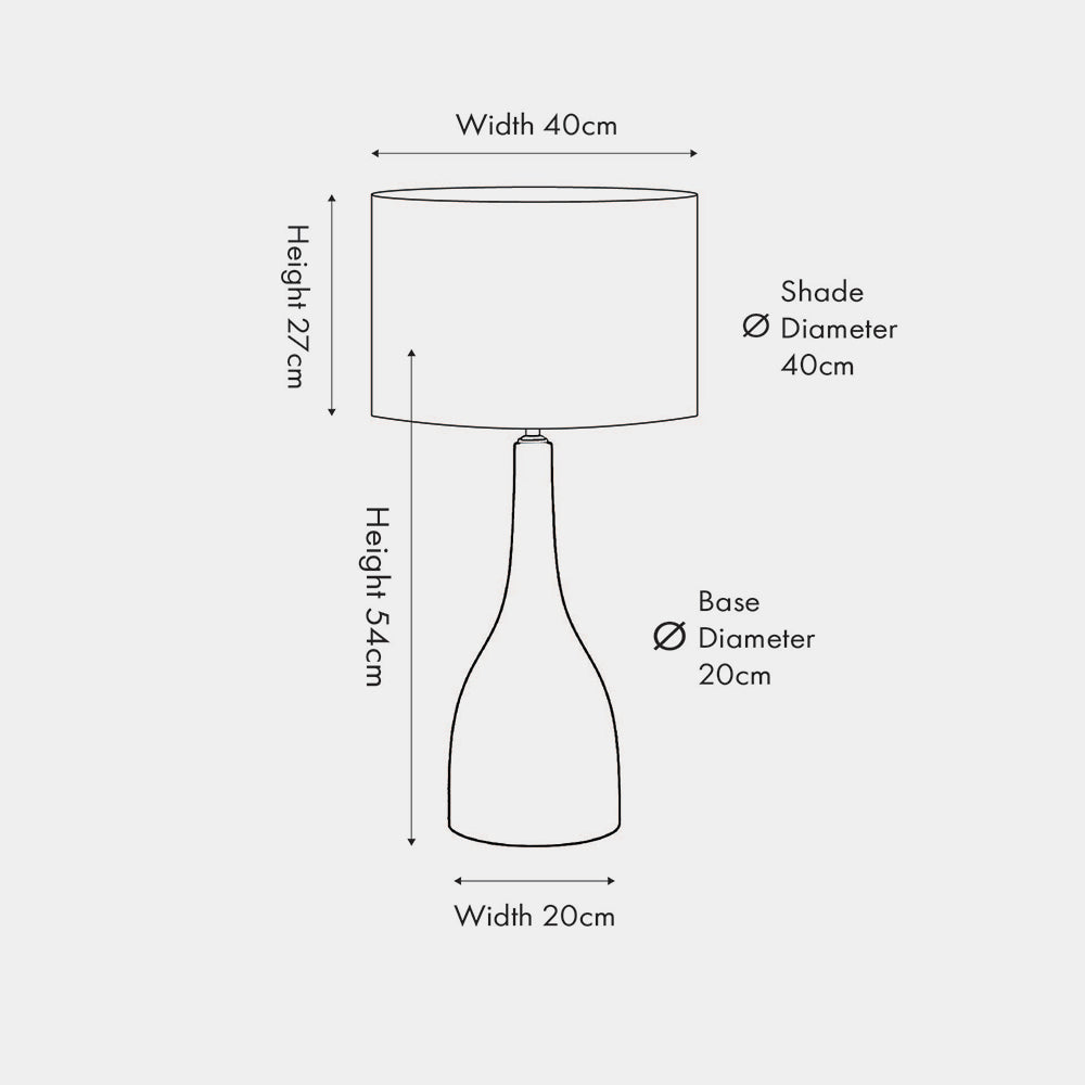 Corella Black Mango Wood Curved Table Lamp with Lino 40cm White Self Lined Linen Drum Shade